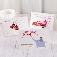 Valentine's Day Sweet Letter Heart Shape Elephant Paper Wedding Festival Card main image 4