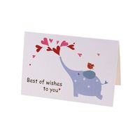 Valentine's Day Sweet Letter Heart Shape Elephant Paper Wedding Festival Card main image 3