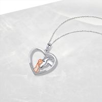 1 Piece Fashion Heart Shape Alloy Plating Rhinestones Women's Pendant Necklace main image 3