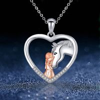 1 Piece Fashion Heart Shape Alloy Plating Rhinestones Women's Pendant Necklace main image 6