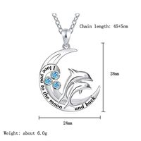 Fashion Letter Moon Dolphin Alloy Rhinestone Women's Necklace main image 5