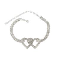 Fashion Heart Shape Alloy Inlay Artificial Gemstones Women's Anklet sku image 3