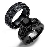 Fashion Square Heart Shape Stainless Steel Alloy Inlaid Zircon Rings main image 3