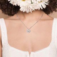 Fashion Letter Heart Shape Butterfly Alloy Inlay Rhinestones Valentine's Day Mother's Day Women's Pendant Necklace main image 5