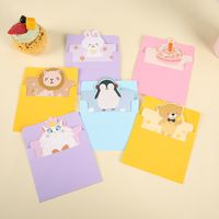 Mother's Day Sweet Penguin Letter Heart Shape Paper Festival Card 1 Piece main image 3