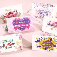 Mother's Day Fashion Mama Letter Heart Shape Flower Paper Festival Card 1 Piece main image 1