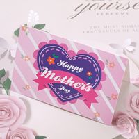Mother's Day Fashion Mama Letter Heart Shape Flower Paper Festival Card 1 Piece sku image 2