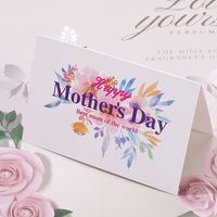 Mother's Day Fashion Mama Letter Heart Shape Flower Paper Festival Card 1 Piece sku image 1