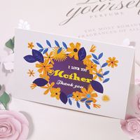 Mother's Day Fashion Mama Letter Heart Shape Flower Paper Festival Card 1 Piece sku image 6