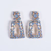1 Pair Fashion Geometric Alloy Plating Metal Artificial Gemstones Women's Earrings main image 4