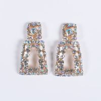 1 Pair Fashion Geometric Alloy Plating Metal Artificial Gemstones Women's Earrings sku image 1