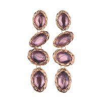 1 Pair Fashion Geometric Alloy Plating Metal Artificial Gemstones Women's Drop Earrings main image 2
