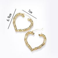 1 Pair Exaggerated Heart Shape Plating Iron Hoop Earrings sku image 4