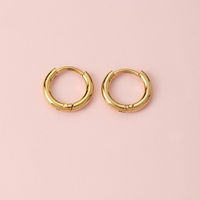 1 Pair Simple Style Circle Metal Gold Plated Women's Hoop Earrings main image 7