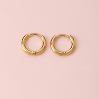 1 Pair Simple Style Circle Metal Gold Plated Women's Hoop Earrings sku image 1