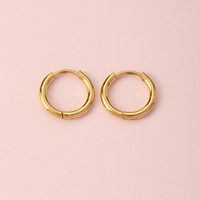1 Pair Simple Style Circle Metal Gold Plated Women's Hoop Earrings sku image 2