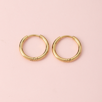 1 Pair Simple Style Circle Metal Gold Plated Women's Hoop Earrings main image 5