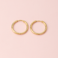 1 Pair Simple Style Circle Metal Gold Plated Women's Hoop Earrings main image 3