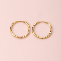 1 Pair Simple Style Circle Metal Gold Plated Women's Hoop Earrings main image 8