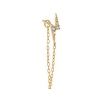 Ins Style Simple Style Cool Style Lightning Copper Plated With Real Gold Ear Studs Ear Chain Zircon Ear Studs 1 Pair main image 4
