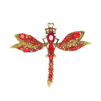 Fashion Dragonfly Alloy Inlay Rhinestones Unisex Brooches sku image 1