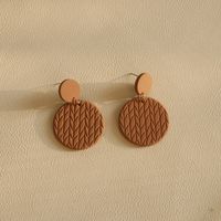 1 Pair Simple Style Round Moon Solid Color Arylic Patchwork Women's Drop Earrings main image 2