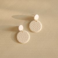 1 Pair Simple Style Round Moon Solid Color Arylic Patchwork Women's Drop Earrings sku image 3