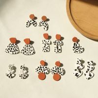 1 Pair Korean Style Cow Pattern Arylic Women's Drop Earrings main image 1