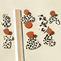 1 Pair Korean Style Cow Pattern Arylic Women's Drop Earrings main image 5