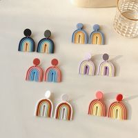 1 Pair Korean Style Rainbow Soft Clay Women's Drop Earrings main image 1