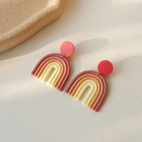 1 Pair Korean Style Rainbow Soft Clay Women's Drop Earrings main image 5