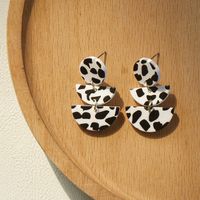 1 Pair Korean Style Cow Pattern Arylic Women's Drop Earrings sku image 2