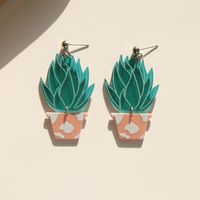 1 Pair Fashion Cactus Flower Arylic Women's Drop Earrings sku image 4