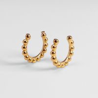 1 Pair Retro Waves Plating Stainless Steel Gold Plated Earrings main image 3