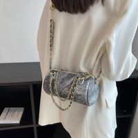 Women's Small Canvas Color Block Fashion Cylindrical Zipper Crossbody Bag main image 2