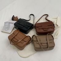 Women's Medium Pu Leather Solid Color Fashion Square Zipper Crossbody Bag main image 2