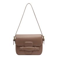 Femmes Moyen Faux Cuir Couleur Unie Mode Carré Fermeture Éclair Sac Bandoulière main image 3