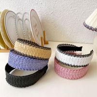 Women's Fashion Solid Color Straw Braid Hair Band main image 3