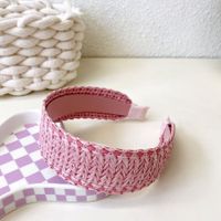 Women's Fashion Solid Color Straw Braid Hair Band sku image 1