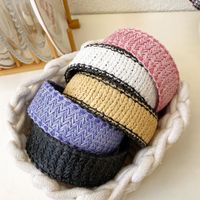Women's Fashion Solid Color Straw Braid Hair Band main image 5