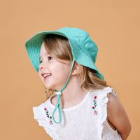 Children Unisex Cute Solid Color Flat Eaves Sun Hat main image 5
