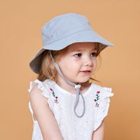 Children Unisex Cute Solid Color Flat Eaves Sun Hat main image 3