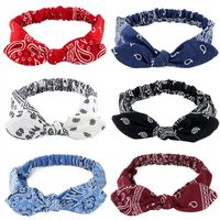 Simple Style Knot Cloth Printing Pleated Hair Band 1 Piece main image 1