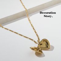 Fashion Heart Shape Copper Inlaid Gold Pendant Necklace 1 Piece main image 3