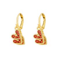 Fashion Heart Shape Copper Plating Inlay Zircon Drop Earrings 1 Pair sku image 8