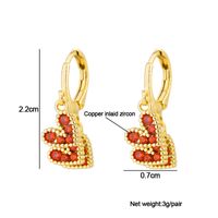 Fashion Heart Shape Copper Plating Inlay Zircon Drop Earrings 1 Pair main image 4