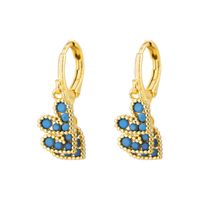 Mode Forme De Cœur Le Cuivre Placage Incruster Zircon Boucles D'oreilles 1 Paire main image 3