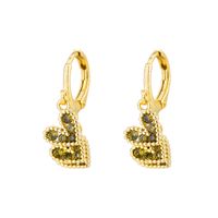 Mode Forme De Cœur Le Cuivre Placage Incruster Zircon Boucles D'oreilles 1 Paire sku image 1