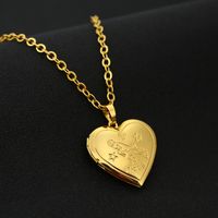 Fashion Heart Shape Stainless Steel Copper Plating Pendant Necklace 1 Piece sku image 2