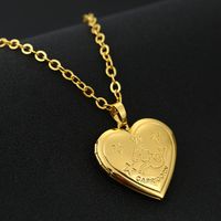 Fashion Heart Shape Stainless Steel Copper Plating Pendant Necklace 1 Piece sku image 6
